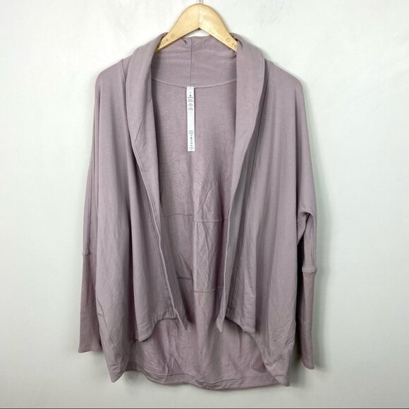 Lululemon Back In Action Oversized Wrap Blush Pink Knit Modal Terry Sweater 2 - Picture 11 of 11